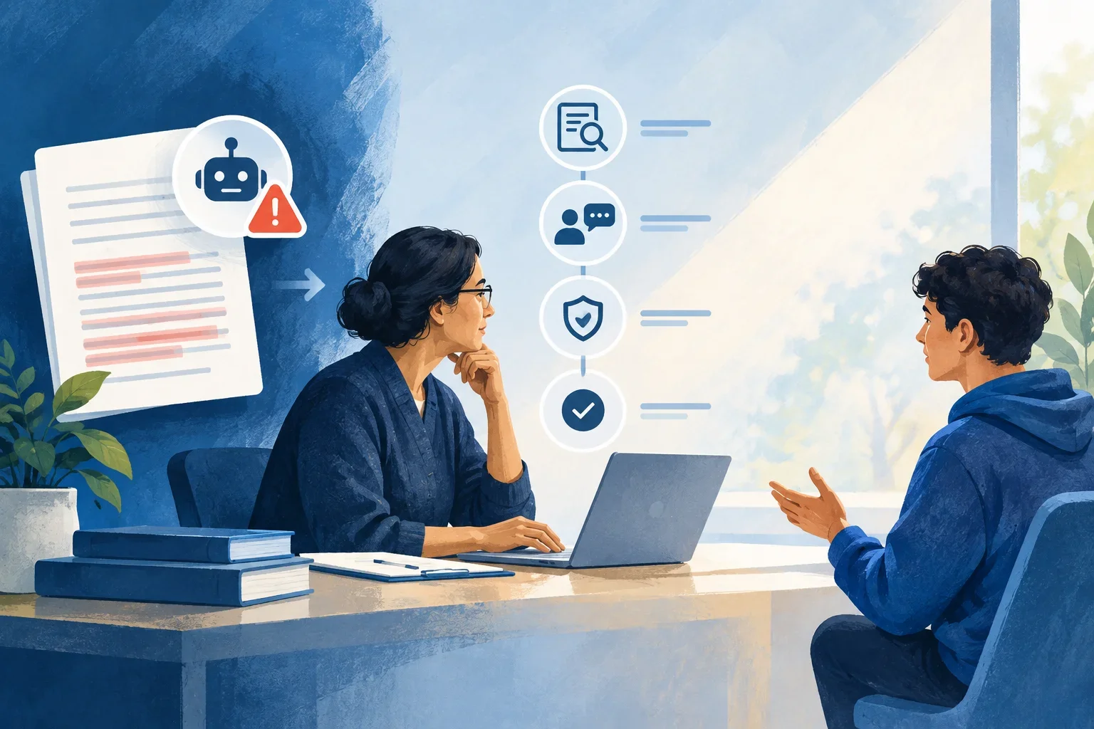 Editorial illustration for AI or plagiarism indicator raised a concern? A fair review routine