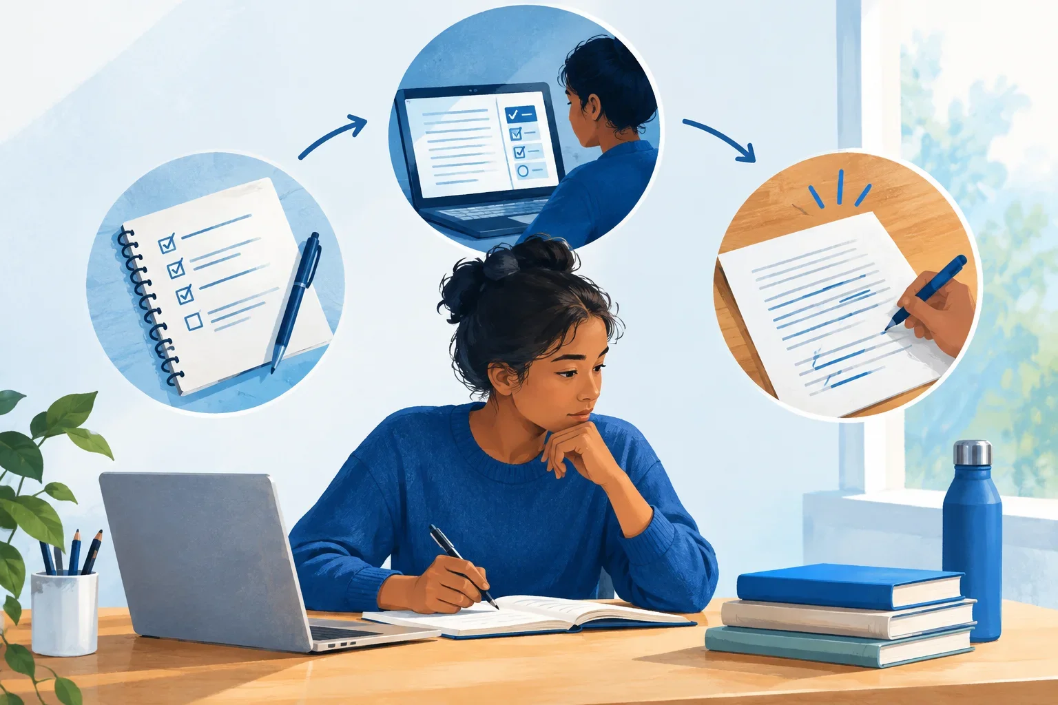 Editorial illustration for Help learners plan, monitor and evaluate assessment work